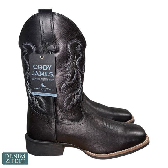 Cody James Ace Black Western Cowboy Boots Men’s 11D Broad Square Toe NEW/NWT - Picture 10 of 15